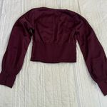 Abercrombie & Fitch  Cropped Silky Burgundy Long Sleeve Top Photo 4