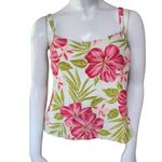 Costa Del Sol Cream, Pink, & Green Floral Tankini Top (12) Pink Photo 1