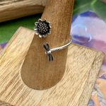 Dragonfly & Sunflower Adjustable Sterling Ring 5,9 Silver Photo 3