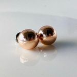 Rose Gold Colored Ball Stud Earrings Photo 1