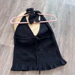 Free People  Khloe smocked halter‎ top black Photo 3