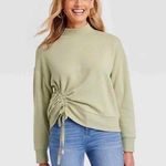 Knox Rose Ruched Side Long Sleeve Mock Neck Sweatshirt Light Green Size XXL Photo 14