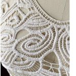 Ivory Crochet Cream Fringe Womens Boho Vest Sleeveless Bohemian Top by PHASE ONE Size M Photo 4
