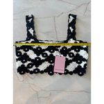 Avec Les Filles NWT Crochet Knit Cropped Tank In Black/White Women’s size XL/XXL Photo 8