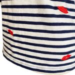 J.Crew Embroidered Lips Striped Short Sleeve T Shirt Size XS Crew Neck Casual Photo 7