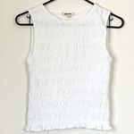 Madewell NWT White Sachi Smocked Cotton Linen Blend Boatneck Tank - XXS Photo 1