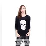 autumn cashmere Hand Knit Skull Oversized Open Knit Italian Cotton Sweater XS Photo 1