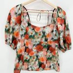 J.Crew Womens Floral Puff Sleeve Top Size 2 Square Neck Cotton Liberty Feminine Photo 0