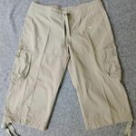 Nike Pants Womens Olive Capri Mid Rise Wide Leg Tie Cuff Active Trekking Sz S Photo 0