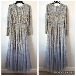 Mac Duggal 5533 Beaded Sequins Long Sleeve Gown Platinum Gold 10 Photo 3