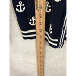 Talbots Nautical Navy Blue Anchor Print Button Front Cardigan Sweater Coastal XS Photo 4