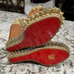 Christian Louboutin  Cordorella Spike Embellished Leather Sandal Wedges Size 38 Photo 5