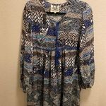 Jaase Anthropologie Boho Hippie Printed Babydoll Mini Dress Photo 0