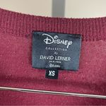 David Lerner Disney X XS Minnie Mouse Maroon Embroidered Pullover Sweatshirt Photo 2