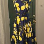Lemon print dress Blue Photo 0