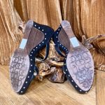 UGG  Lourdes Strappy Black Studded Leather Open Toe Wooden Platform Wedge 39 8 Photo 4