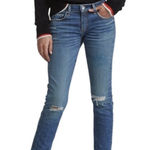 Rag and Bone  Dre Capri‎ Relaxed Raw Hem Knee Tear Jean in Dia Wash size 25 Photo 0