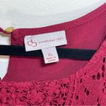 Dress Barn | Burgundy Lace Front 3/4 Length Sleeve Top | XL Photo 8