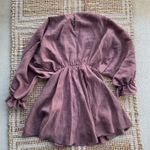 ZARA  Mauve Mini Dress Women’s M Balloon Sleeve Cinched Waist Cottagecore Photo 5
