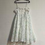 JessaKae Coquette White Blue Floral Lace Midi Dress Size XL Milkmaid Cottagecore Photo 9