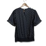 Vintage B/W 50s Polkadot Satin Top Size S Black Size M Photo 2