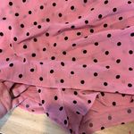 Lulus Lulu’s Pink & Black Polka Dot Romper XS Photo 6