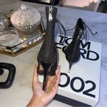 Balmain Black Lace Up Peep-Toe Suede Stiletto Booties Photo 2