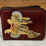 Vintage Zippered Wallet with Studded Saddle Design unisex western NFR horse Brown Photo 2