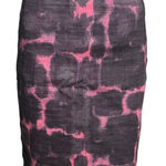 J. Crew‎ Skirt Womens 0 Purple Pink Geometric Linen Blend Pencil Straight Preppy Photo 0