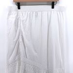 Studio West White Lace Cotton Eyelet Maxi Skirt XL Boho Festival Western Prairie Cowgirl Photo 2
