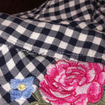 Como vintage  large gingham floral flannel top Photo 11