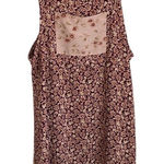 Vintage 1990's Floral Jumper Maxi Brown Pinafore Dress 12 Whimsical Cottage Folk Pink Photo 0