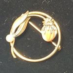 Vtg Gold Filled Wells Brooch High Fashion Costume Jewelry Floral Pin 1.25" Photo 6