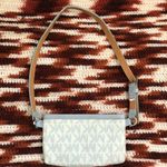 Michael Kors Pastel Light Blue Monogram Shoulder Hand Bag Purse Waist Fanny Pack Measurement in pics Photo 1