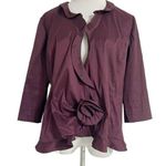Alex Evenings  XL Petite Top Blouse Burgundy Evening Cocktail Party Wedding Photo 0