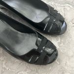 Stuart Weitzman  One Day Pump, Peep-Toe Wedge Shoes Black Size 8M In Original Box Photo 4