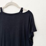 Athleta [] Black Glimpse Open Neck Cutout Short Sleeve T-Shirt Ribbed Sz Small S Photo 6