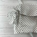 She & Sky  Dot Print Ruffle Sleeve Crop Top Size L Photo 10