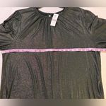 Lane Bryant Women’s Plus Metallic Green Smocked Cuff LS Top Blouse NWT 18/20 Photo 8