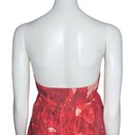 Banana Republic 100% Silk Y2K Red Floral Babydoll Strapless Top S/M Sz8 Romantic Photo 7
