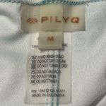 PilyQ Size M White Multi Colored Pina Colada Pineapple Print Activewear Leggings Photo 4