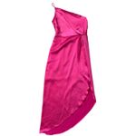 O.P.T. One Pretty Time One Shoulder Satin Midi Dress Barbie Pink Size Medium Photo 3