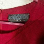 Tinley  Dress Womens Large Red Wool Sleeveless Sheath Pleated Knee Length Photo 2