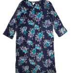 Miss Elaine Robe Womens Large Blue Floral Fleece Winter Housecoat Boho Granny Photo 0