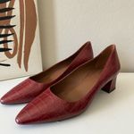 Aquatalia Pasha Croc Embossed Pointed Toe Pump Red Size 12 Photo 2