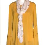 Valerie Stevens Valerie Steven’s boho Yellow long flare layered sleeve top size medium NWOT Photo 2