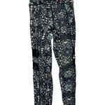 Pop Fit Green Black Grey Mesh Panels Side Pockets Leggings Size XS Extra Small Photo 3