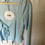 Princess Polly : Light Blue Barbarossa Ribbed Tie-Front Top- Bell Sleeve- 4 Photo 10