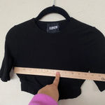 Reformation  rib knit cut out criss‎ cross crop top black Size S Photo 4