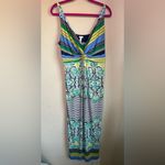 Soma  Soft Multicolor Tropical Floral Stripe Print Surplice Max Dress XL Photo 1